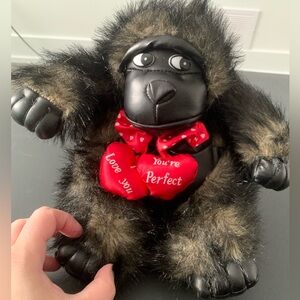 Plush Gorilla with Red Heart Accents